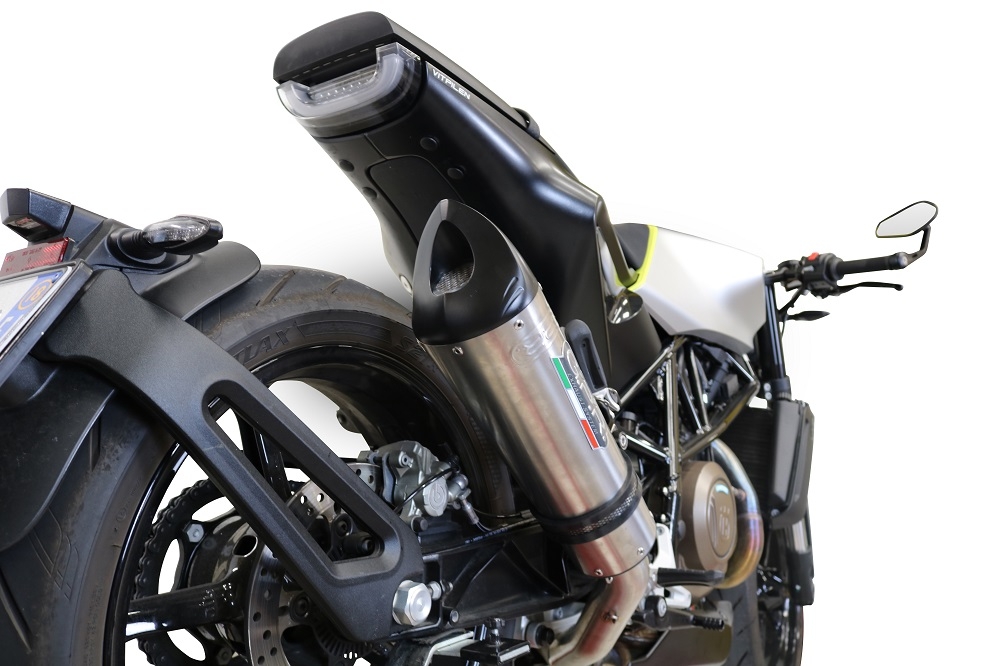 GPR exhaust compatible with  Husqvarna Svartpilen 701 2018-2020, Tiburon Titanium EVO4, Slip-on exhaust including removable db killer and link pipe 