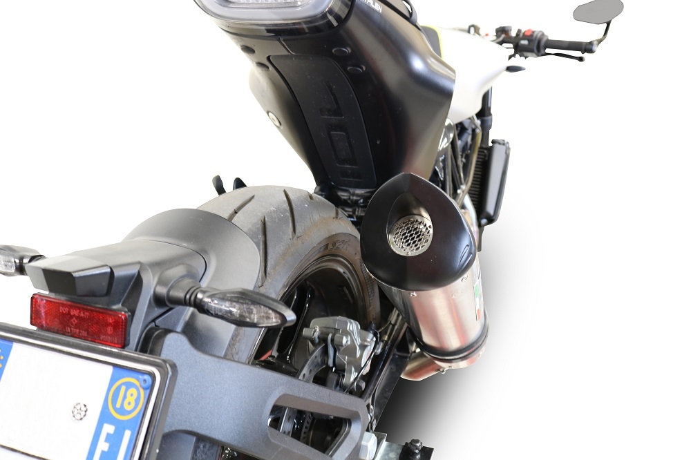 GPR exhaust compatible with  Husqvarna Svartpilen 701 2018-2020, Tiburon Titanium EVO4, Slip-on exhaust including removable db killer and link pipe 