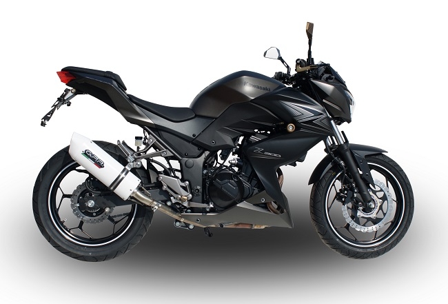 GPR exhaust compatible with  Kawasaki Z300 2014-2017, Albus Ceramic, Slip-on exhaust including removable db killer and link pipe 