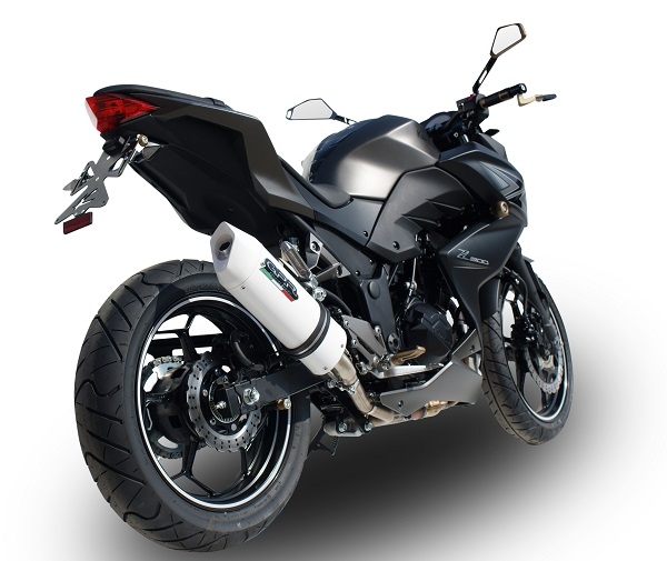 GPR exhaust compatible with  Kawasaki Z300 2014-2017, Albus Ceramic, Slip-on exhaust including removable db killer and link pipe 