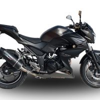 GPR exhaust compatible with  Kawasaki Z300 2014-2017, Furore Nero, Slip-on exhaust including removable db killer and link pipe 