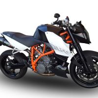 GPR exhaust compatible with  Ktm 990 Superduke R 2004-2012, Gpe Ann. Poppy, Dual slip-on including removable db killers and link pipes 