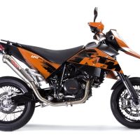 GPR exhaust compatible with  Ktm Supermoto 690 2007-2009, Powercone Evo, Full system exhaust, including removable db killer  