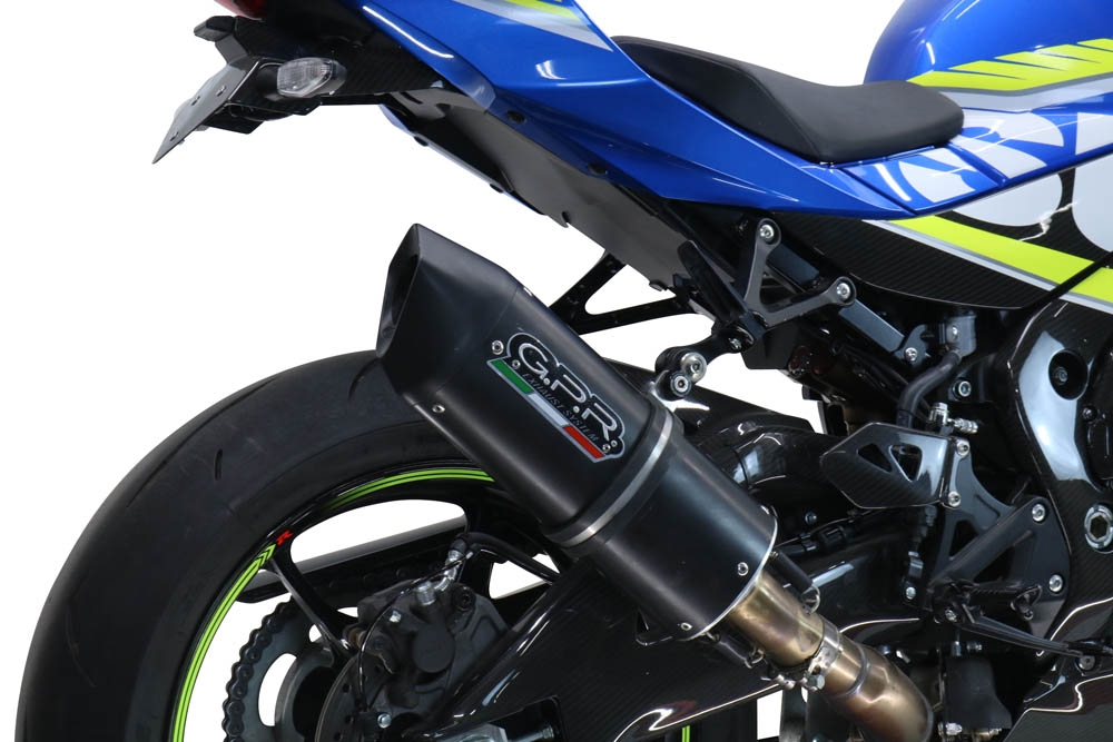 GPR exhaust compatible with  Suzuki GSX-R1000 R 2021-2024, Furore Nero, Slip-on exhaust including link pipe 