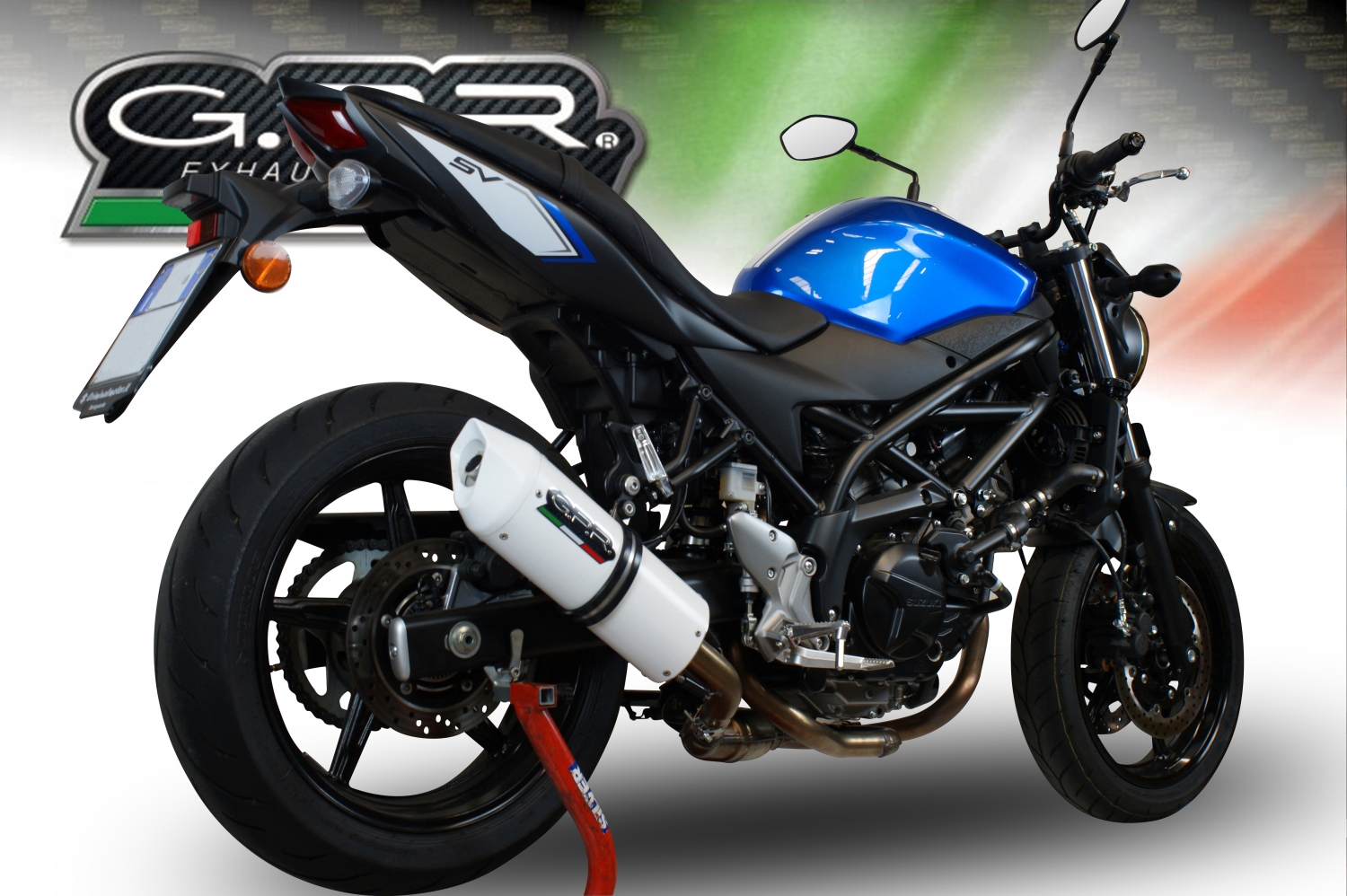 GPR exhaust compatible with  Suzuki SV650 / SV650 ABS 2016-2020, Albus Evo4, Slip-on exhaust including removable db killer and link pipe 