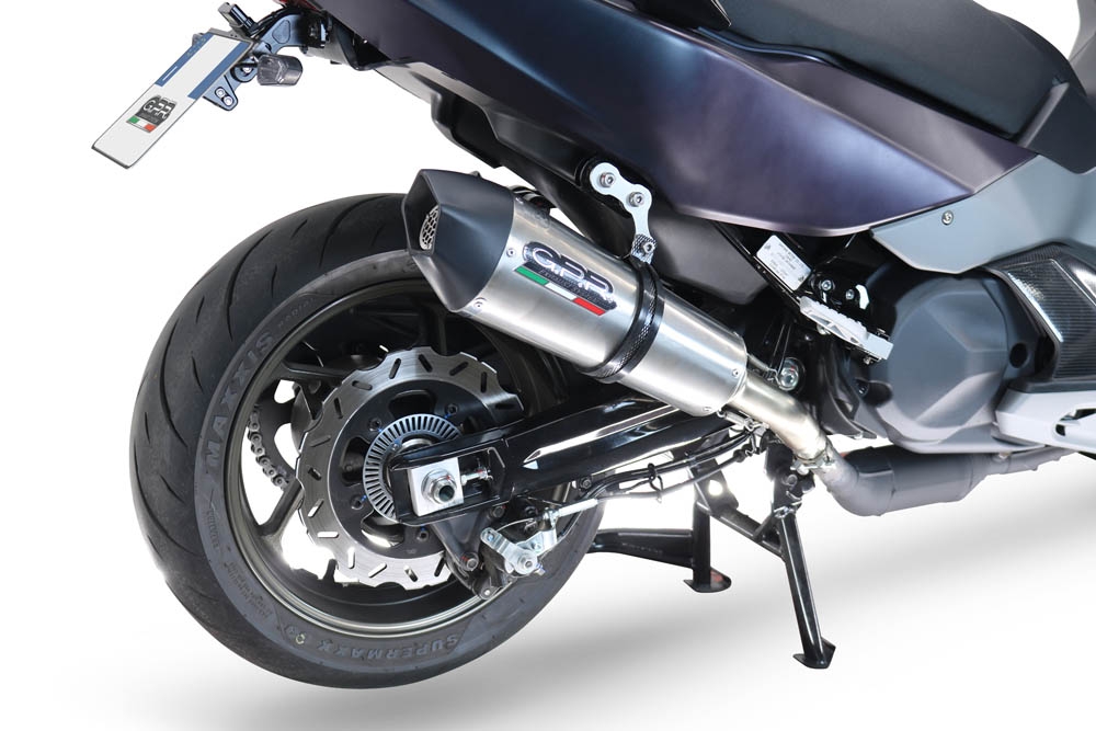 GPR exhaust compatible with  Sym Maxsym TL 508 2021-2024, GP Evo4 Titanium, Slip-on exhaust including removable db killer and link pipe 