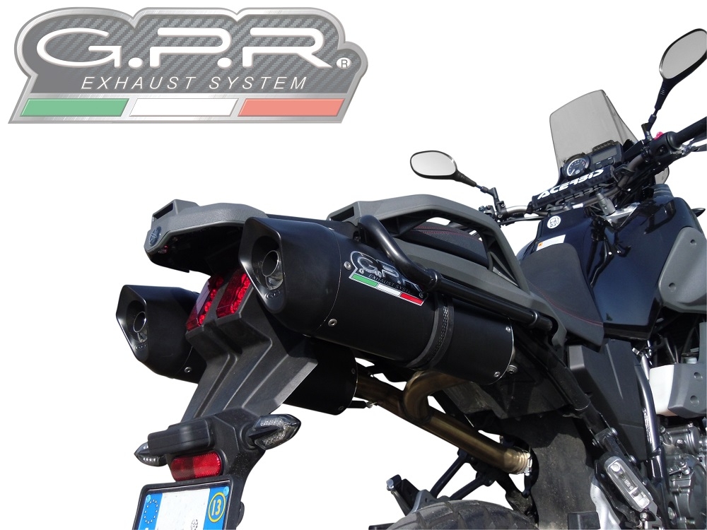 GPR exhaust compatible with  Yamaha Xt 660 Z Teneré 2008-2016, Furore Nero, Dual slip-on including removable db killers and link pipes 