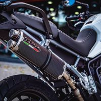 GPR exhaust compatible with  Triumph Tiger 850 2023-2024, Dual Inox, Slip-on exhaust including removable db killer and link pipe 