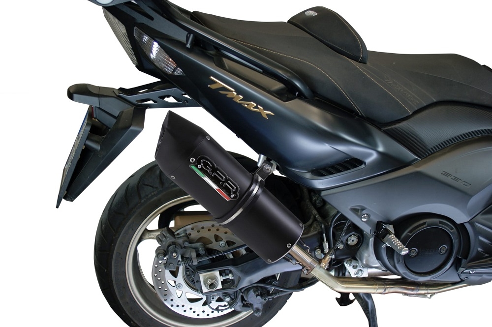 GPR exhaust compatible with  Yamaha T-Max 530 2012-2016, Furore Nero, Full system exhaust, including removable db killer 