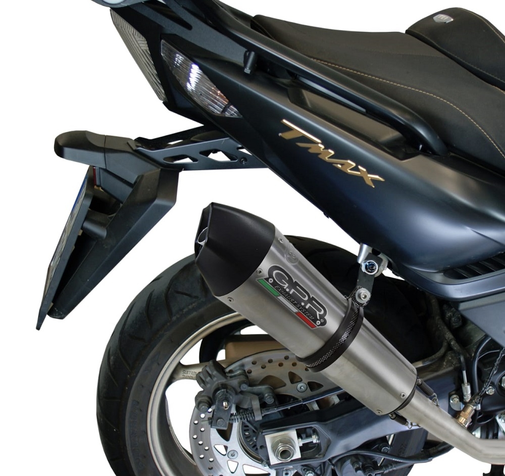 GPR exhaust compatible with  Yamaha T-Max 530 2012-2016, Gpe Ann. titanium, Full system exhaust, including removable db killer 