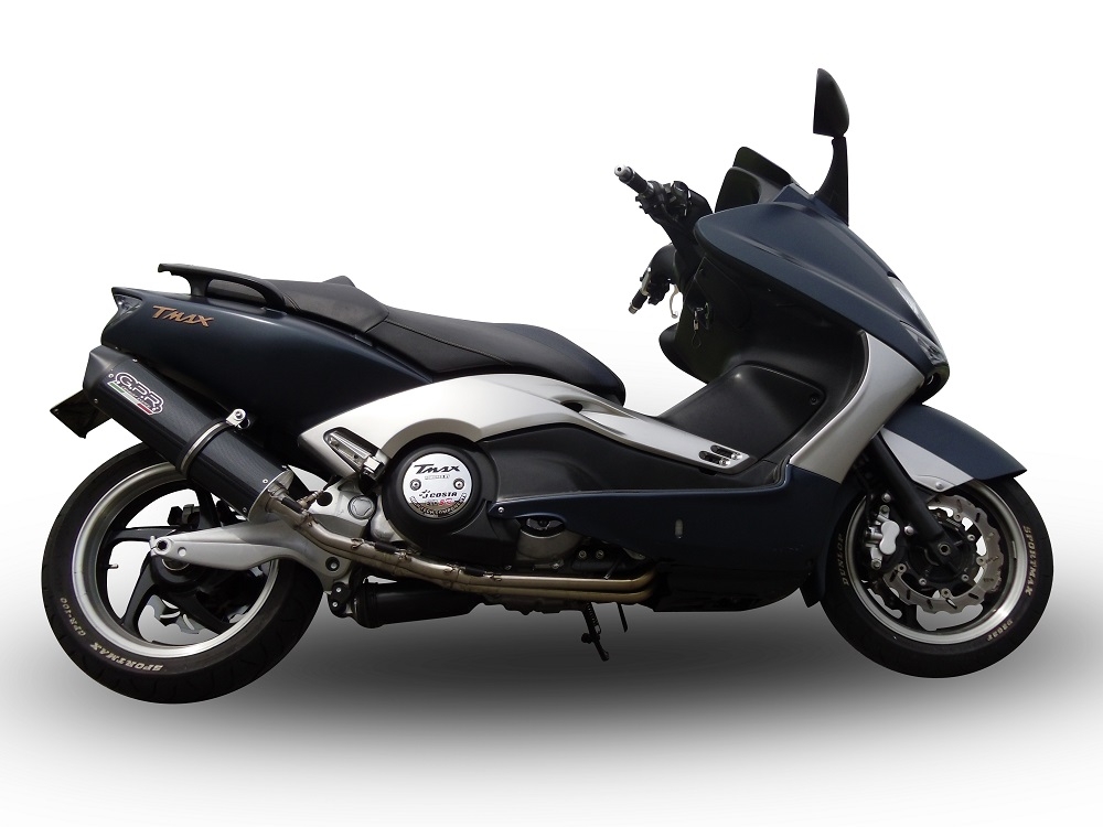 GPR exhaust compatible with  Yamaha T-Max 530 2012-2016, Furore Nero, Full system exhaust, including removable db killer 