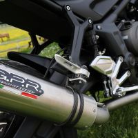 GPR exhaust compatible with  Triumph Trident 660 2021-2024, M3 Titanium Natural, Full system exhaust, including removable db killer 