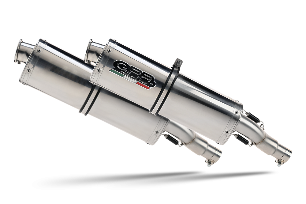 GPR exhaust compatible with  Aprilia Etv Caponord 1000 Rally 2001-2007, Trioval, Dual slip-on including removable db killers and link pipes 