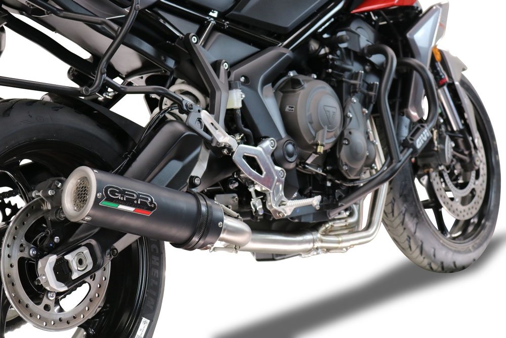 GPR exhaust compatible with  Triumph Tiger Sport 660 2022-2024, M3 Black Titanium, Full system exhaust, including removable db killer 