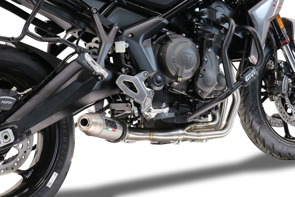 GPR exhaust compatible with  Triumph Tiger Sport 660 2022-2024, Deeptone Inox, Full system exhaust, including removable db killer 