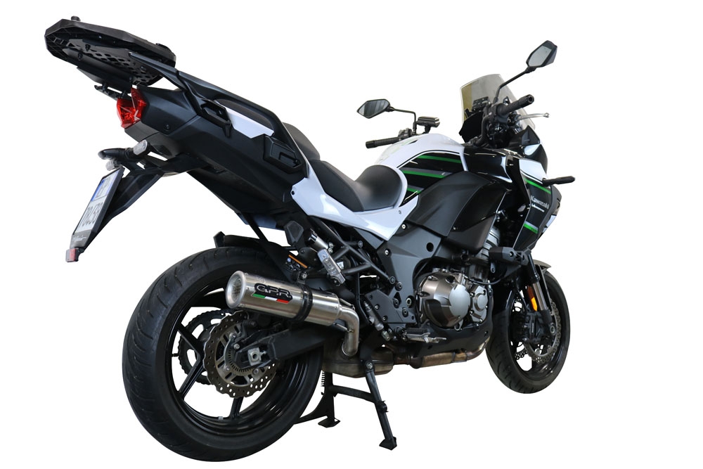 GPR exhaust compatible with  Kawasaki Versys 1000 2019-2020, M3 Inox , Slip-on exhaust including removable db killer and link pipe 