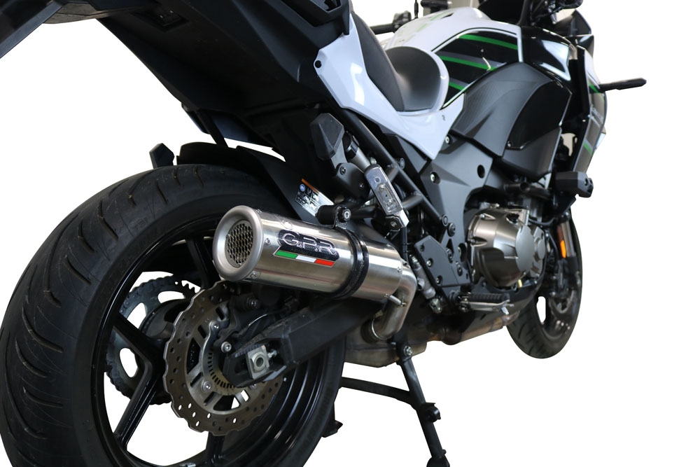 GPR exhaust compatible with  Kawasaki Versys 1000 2019-2020, M3 Inox , Slip-on exhaust including removable db killer and link pipe 