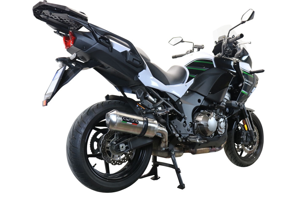 GPR exhaust compatible with  Kawasaki Versys 1000 2019-2020, Satinox , Slip-on exhaust including removable db killer and link pipe 