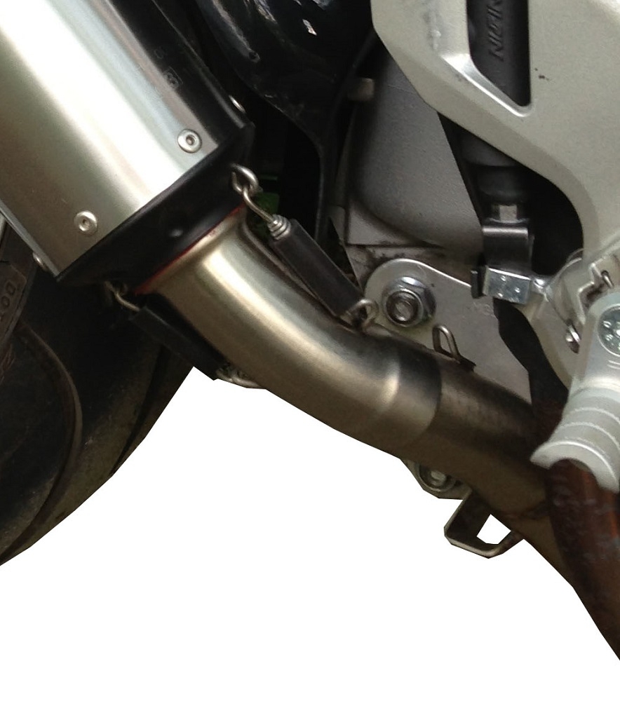 GPR exhaust compatible with  Honda VFR1200F I.E. 2010-2016, Satinox , Slip-on exhaust including removable db killer and link pipe 