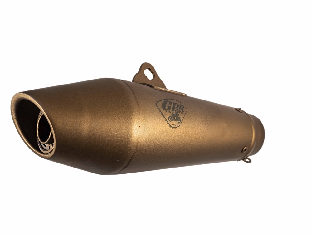 Exhaust compatible with Suzuki SV650 SV650S 1999-2002, Vintavoge Bronze Cafè Racer, Universal silencer, including removable db killer, without link pipe 