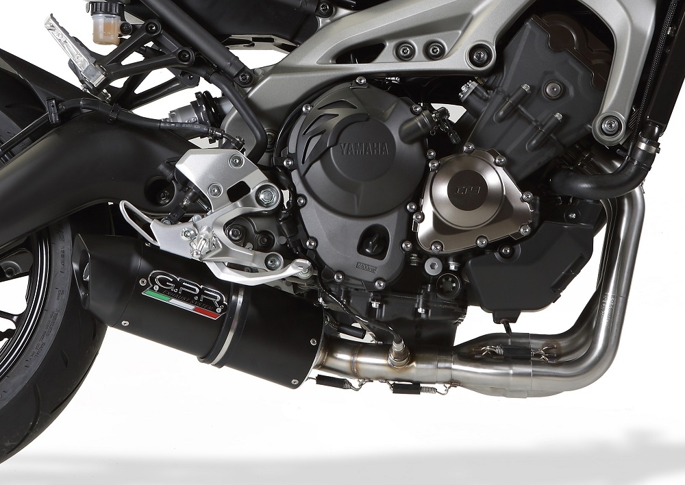 GPR exhaust compatible with  Yamaha FZ-09 2014-2020, Furore Nero, Full system exhaust, including removable db killer 