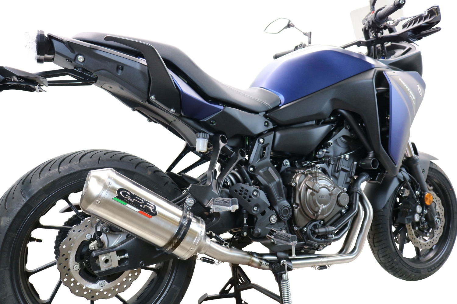 GPR exhaust compatible with  Yamaha Tracer 700 GT 2019-2020, Satinox , Full system exhaust, including removable db killer 