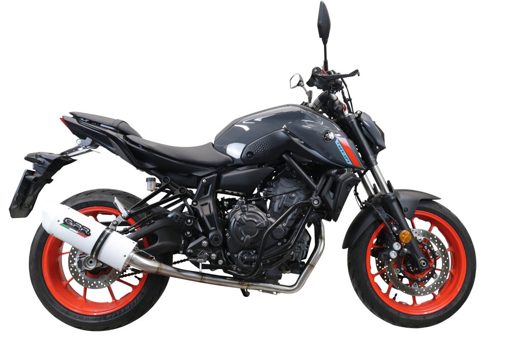 GPR exhaust compatible with  Yamaha XSR700 2021-2024, Albus Ceramic, Full system exhaust, including removable db killer 