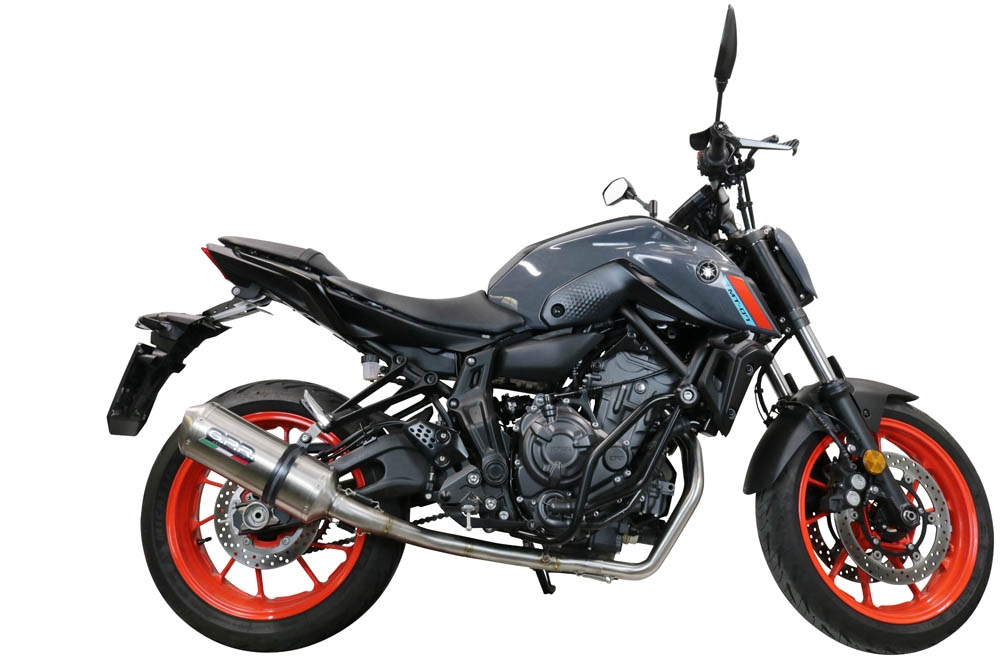 GPR exhaust compatible with  Yamaha FZ-7 MT07 2021-2024, Satinox , Full system exhaust, including removable db killer 