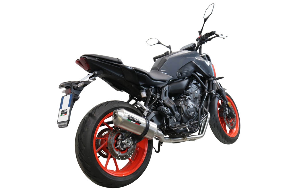 GPR exhaust compatible with  Yamaha FZ-7 MT07 2021-2024, Satinox , Full system exhaust, including removable db killer 