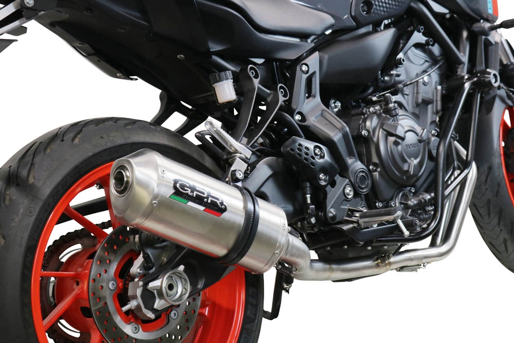 GPR exhaust compatible with  Yamaha FZ-7 MT07 2021-2024, Satinox , Full system exhaust, including removable db killer 