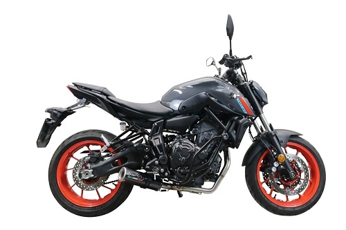 GPR exhaust compatible with  Yamaha FZ-7 MT07 2021-2024, M3 Black Titanium, Full system exhaust, including removable db killer 