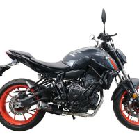 GPR exhaust compatible with  Yamaha FZ-7 MT07 2021-2024, M3 Black Titanium, Full system exhaust, including removable db killer 