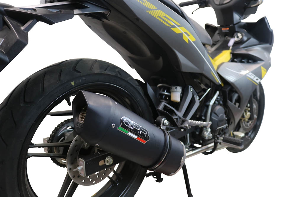 GPR exhaust compatible with  Yamaha Sniper 150 2021-2022, Furore Nero, Full system exhaust, including removable db killer 