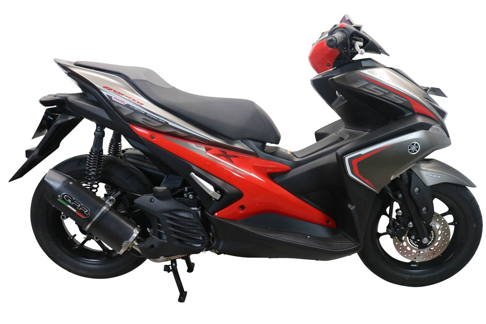 GPR exhaust compatible with  Yamaha Aerox 155 2021-2022, Furore Nero, Full system exhaust, including removable db killer 