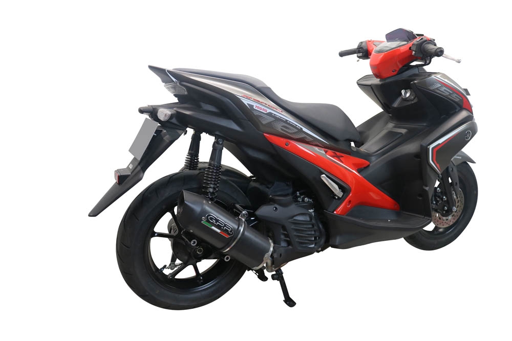 GPR exhaust compatible with  Yamaha Aerox 155 VVA 2021-2023, Furore Nero, Full system exhaust, including removable db killer 