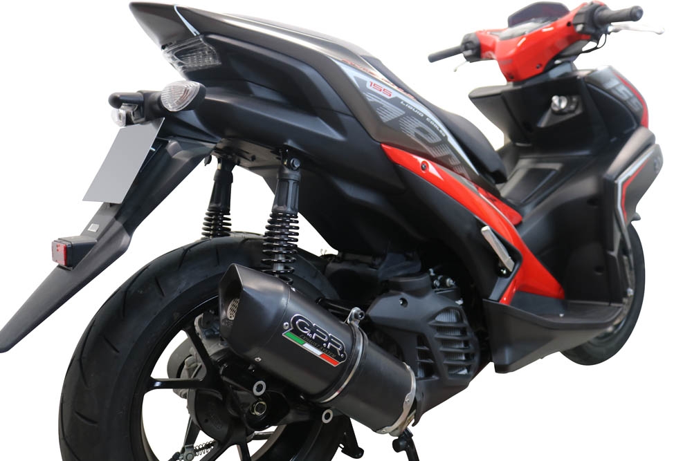 GPR exhaust compatible with  Yamaha Aerox 155 VVA 2021-2023, Furore Nero, Full system exhaust, including removable db killer 