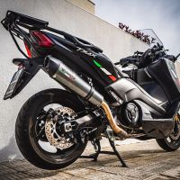 GPR exhaust compatible with  Yamaha T-Max 530 2017-2021, Gpe Ann. Poppy, Full system exhaust, including removable db killer 