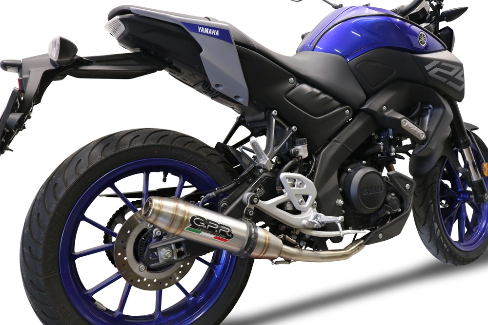 GPR exhaust compatible with  Yamaha Mt 125 2021-2024, Deeptone Inox, Full system exhaust, including removable db killer 