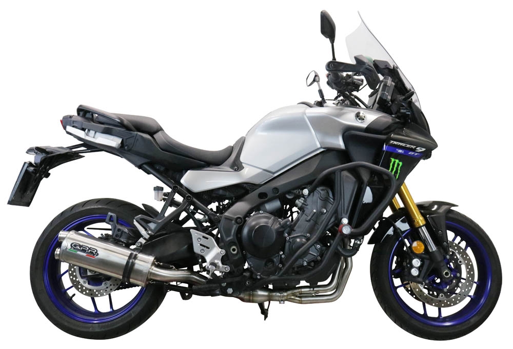 Exhaust system compatible with Yamaha Tracer 9 2021-2023, Dual Inox, Homologated legal full system exhaust, including removable db killer and catalyst 