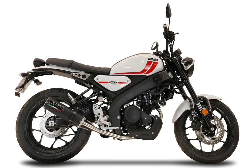 GPR exhaust compatible with  Yamaha XSR125 2021-2024, M3 Black Titanium, Full system exhaust, including removable db killer 