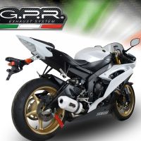 GPR exhaust compatible with  Yamaha Yzf R6 2006-2020, Albus Ceramic, Slip-on exhaust including removable db killer and link pipe 