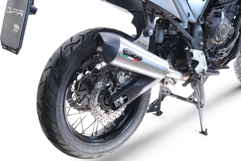 GPR exhaust compatible with  Yamaha Tenere 700 2019-2020, GP Evo4 Titanium, Slip-on exhaust including removable db killer and link pipe 