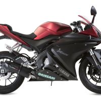 GPR exhaust compatible with  Yamaha YZF 125 R  2017-2018, Furore Evo4 Nero, Full system exhaust, including removable db killer 