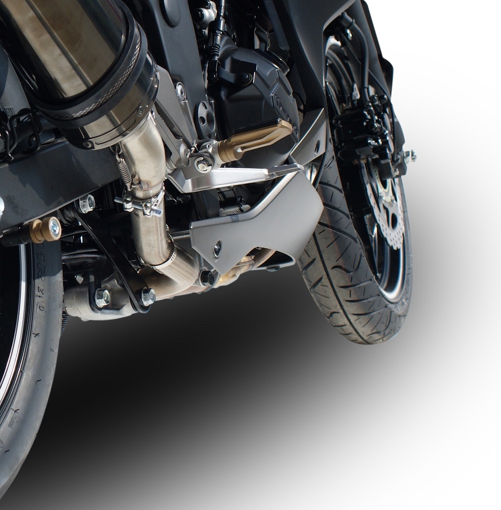 GPR exhaust compatible with  Kawasaki Z300 2014-2017, M3 Titanium Natural, Slip-on exhaust including removable db killer and link pipe 