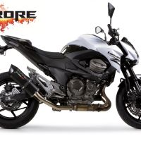 GPR exhaust compatible with  Kawasaki Z-800 2009-2016, Furore Poppy, Slip-on exhaust including removable db killer and link pipe 