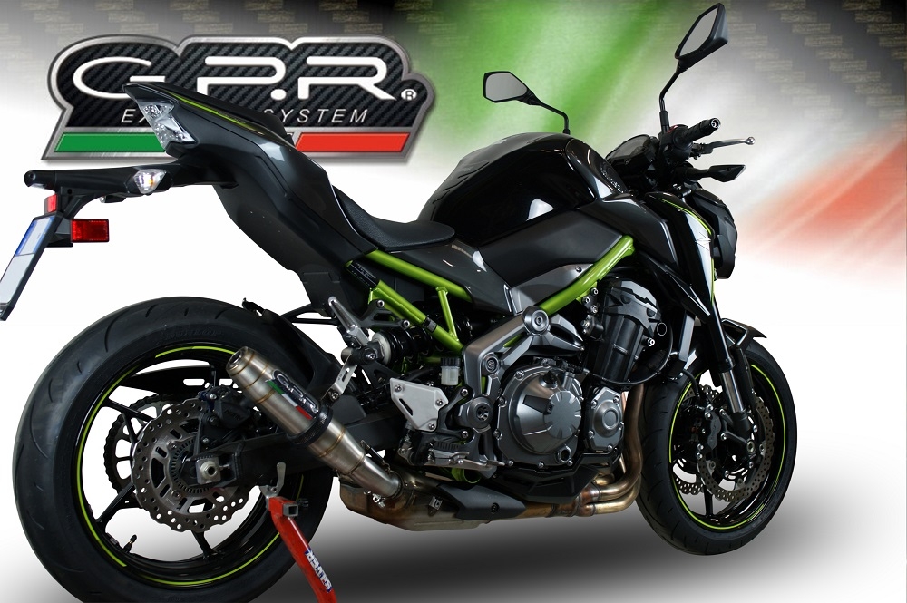 GPR exhaust compatible with  Kawasaki Z-900  2017-2024, Deeptone Inox, Slip-on exhaust including removable db killer and link pipe 