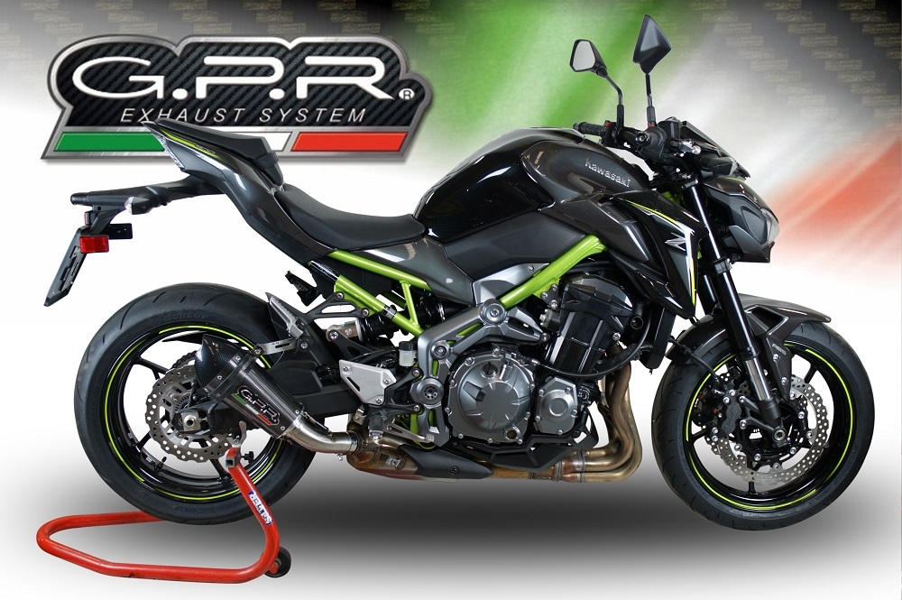 GPR exhaust compatible with  Kawasaki Z-900  2017-2024, GP Evo4 Poppy, Slip-on exhaust including removable db killer and link pipe 