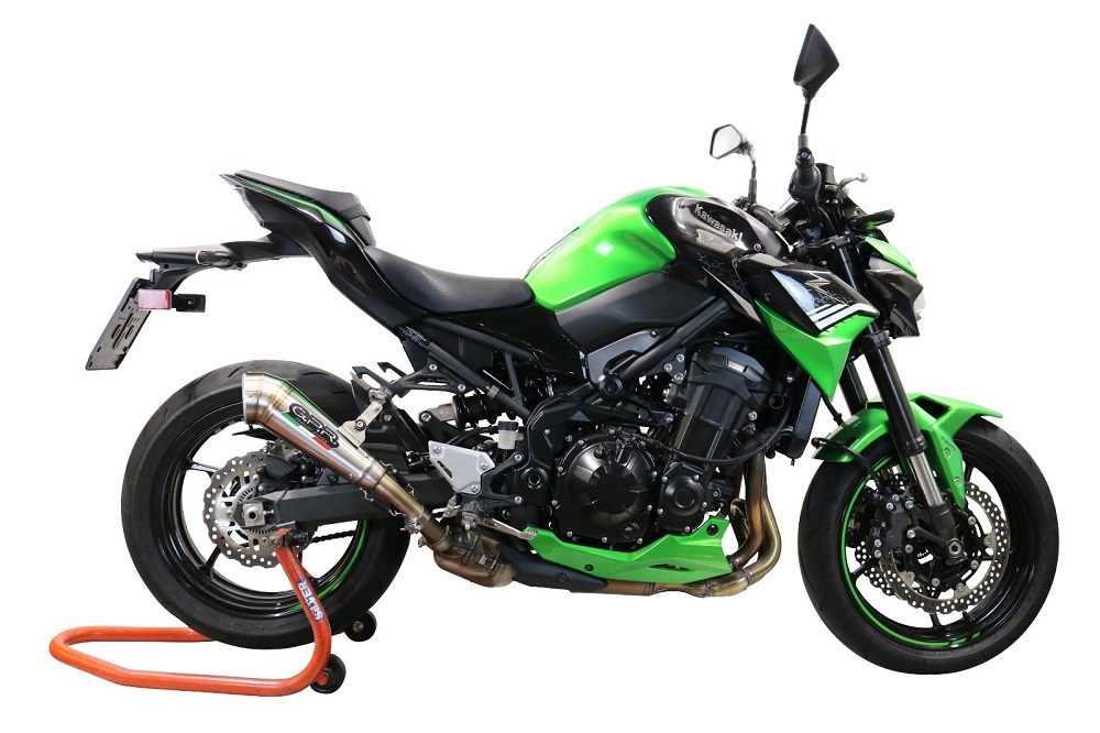 Exhaust system compatible with Kawasaki Z 900 2021-2024, Powercone Evo, Homologated legal slip-on exhaust including removable db killer and link pipe 