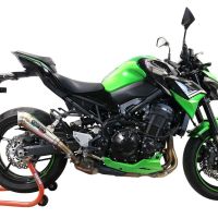 Exhaust system compatible with Kawasaki Z 900 2021-2024, Powercone Evo, Homologated legal slip-on exhaust including removable db killer and link pipe 