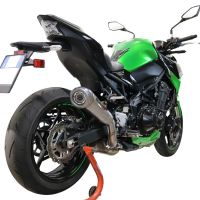 Exhaust system compatible with Kawasaki Z 900 2021-2024, Powercone Evo, Homologated legal slip-on exhaust including removable db killer and link pipe 